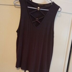 Sugarlips Black Ribbed Cut Out Tank Top